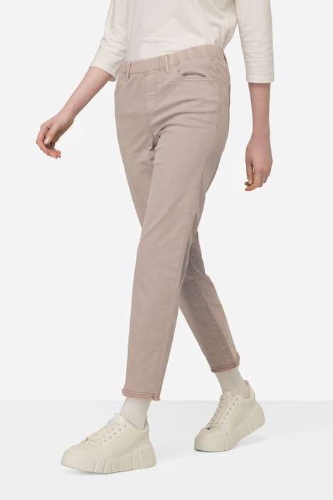 7/8-Slimhose, schmale Passform, 4-Pocket, Fransensaum, mit recyceltem Polyester