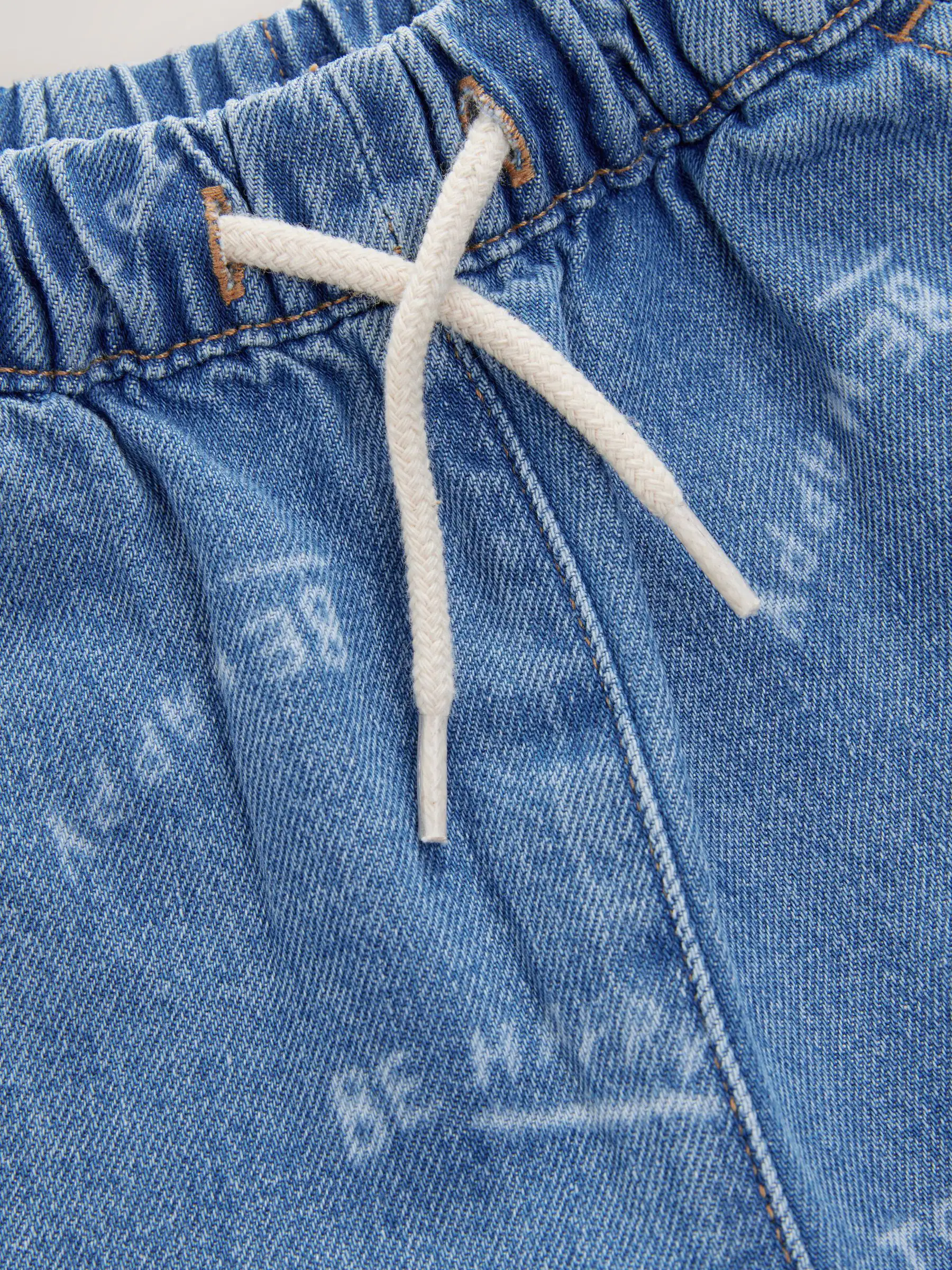 Mid Blue All Over Print - Jeans van 100% katoen met wijde pijpen (3mnd -7jr)