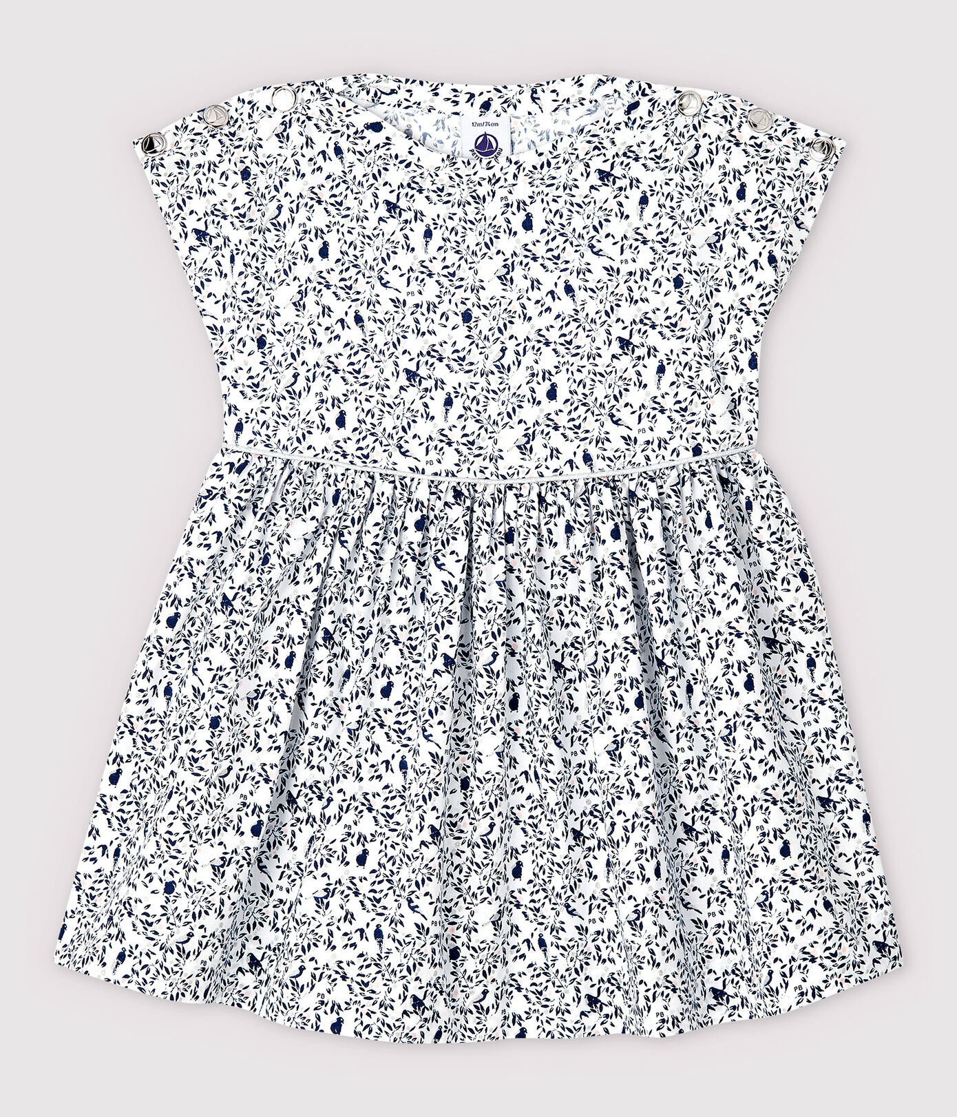 Robe manches courtes en popeline bébé fille