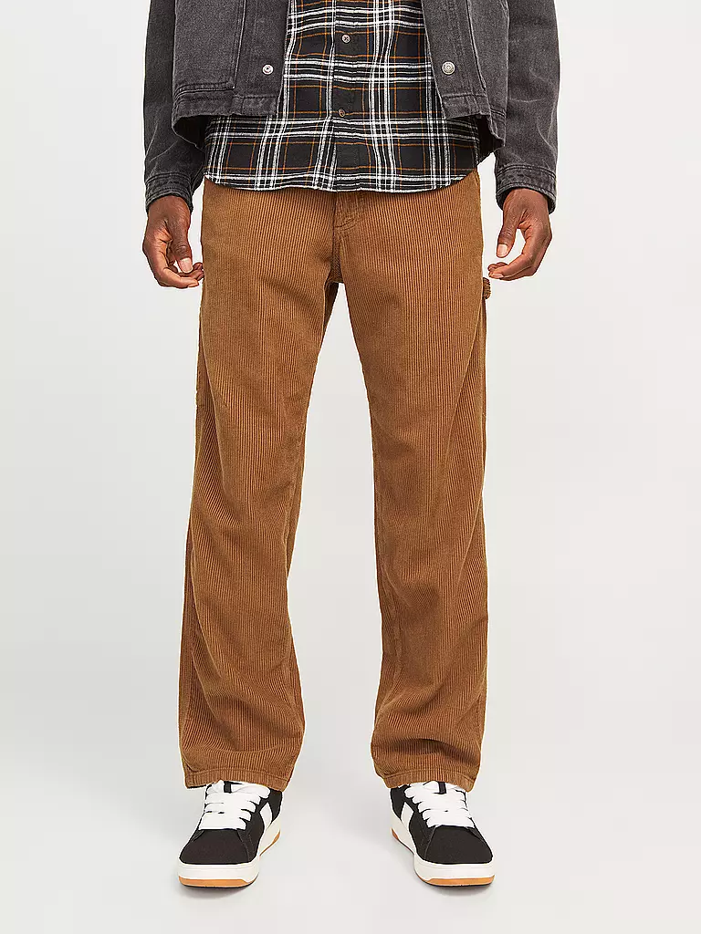 JACK & JONES Cordhose Flared Fit JJSTEDDIE braun