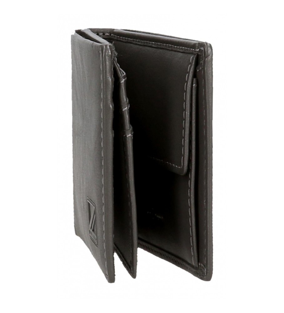 Carteira Pepe Jeans Marshal em couro cinza