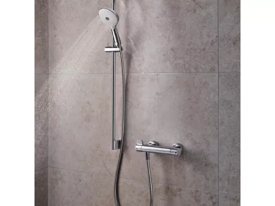 Pommeau de douche DURAVIT 3 jets type massage flexible et barre chromé