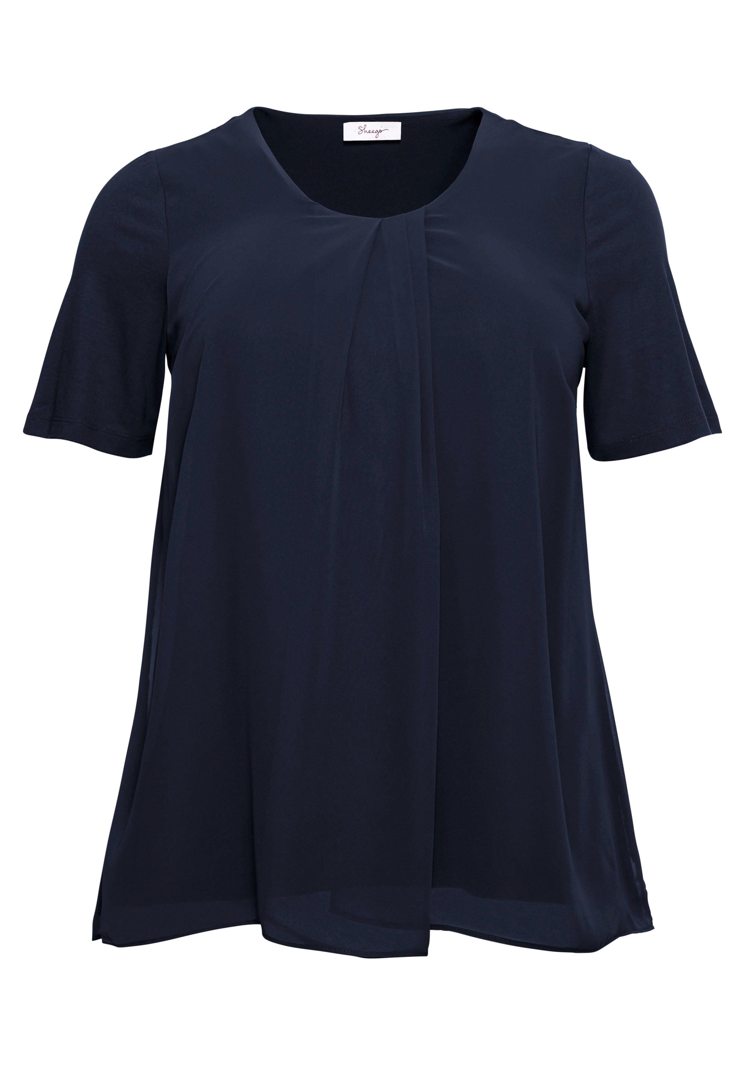 Blusenshirt mit gelegten Falten, im Lagenlook