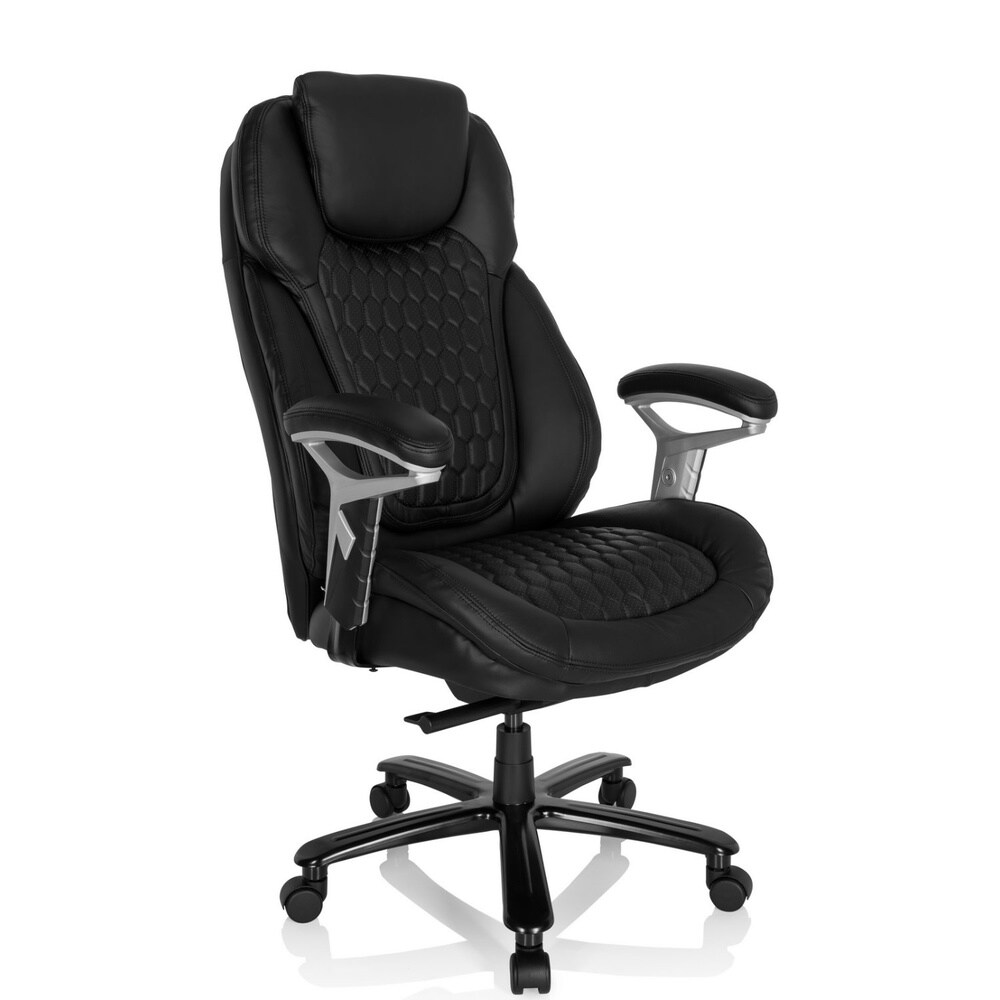 XXL Drehstuhl XXL PULLMANN I Leder mit Armlehnen (höhenverstellbar) hjh OFFICE