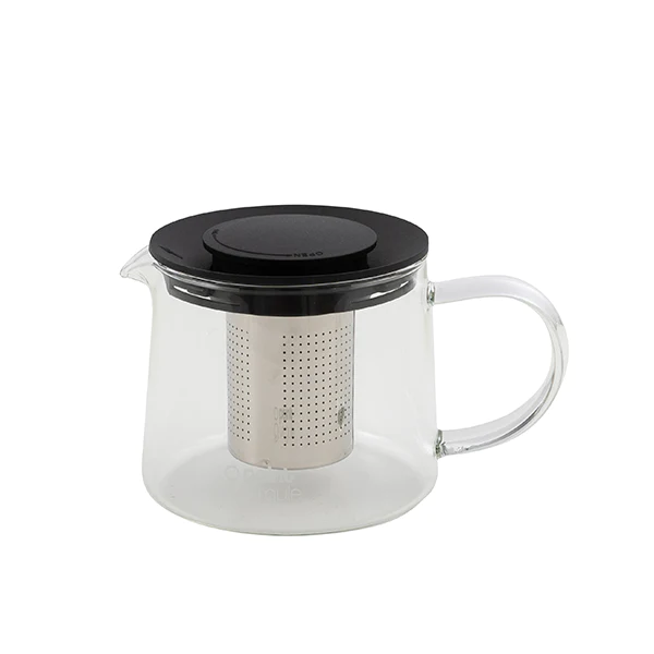 Théière en verre avec filtre inox 0,6 L noir Point Virgule