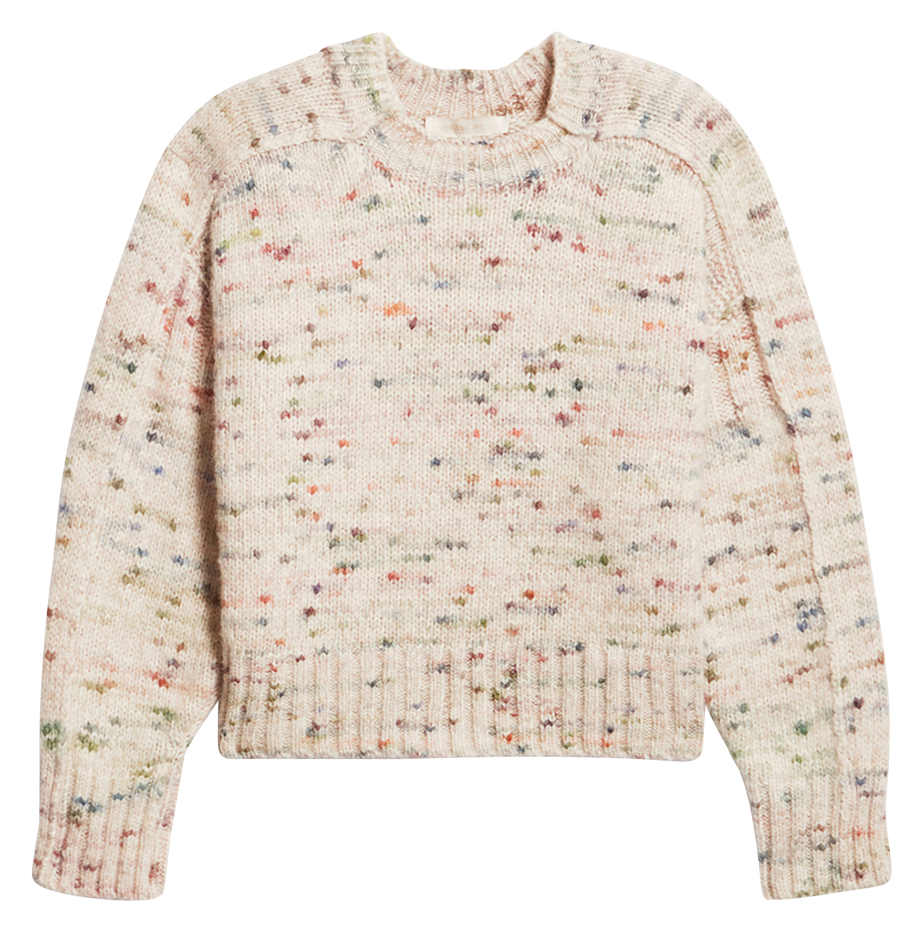ELMER - Pull court en laine et coton | Beige