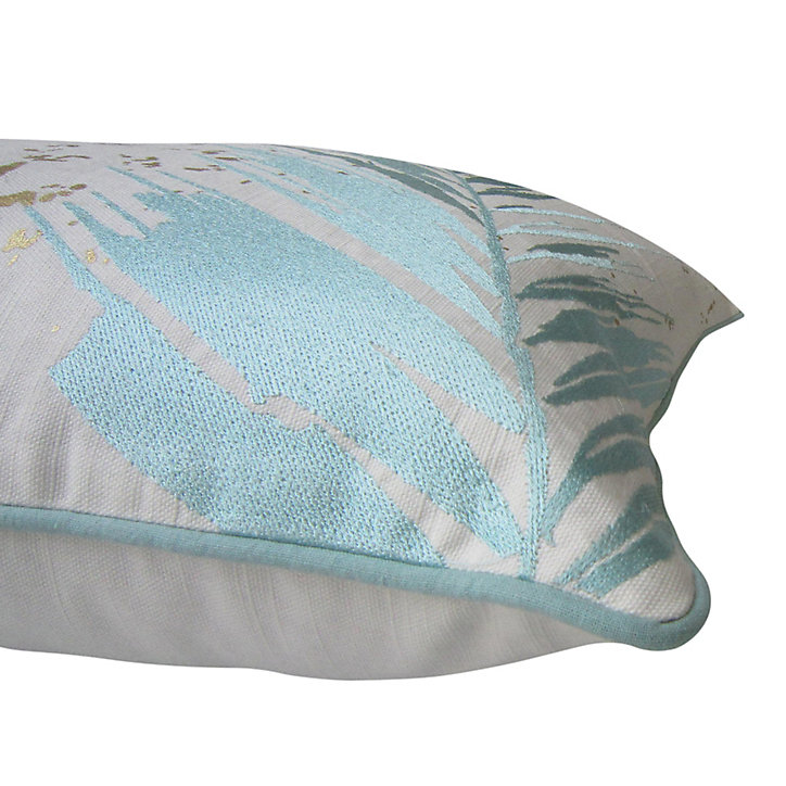 Coussin palme Reduna vert, blanc et doré l.45 x L.45 cm