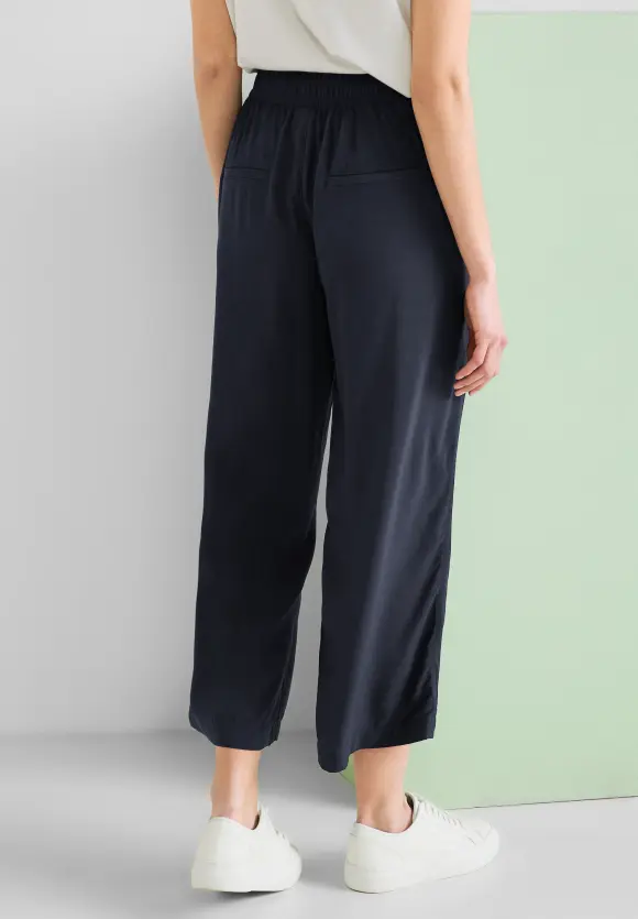 Viskose Loose Fit Hose - deep blue