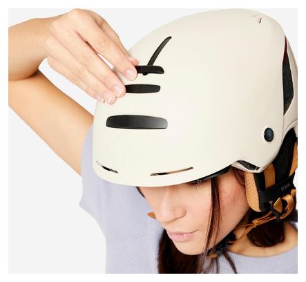 Casque Ville Btwin 900 Led Intégré Beige