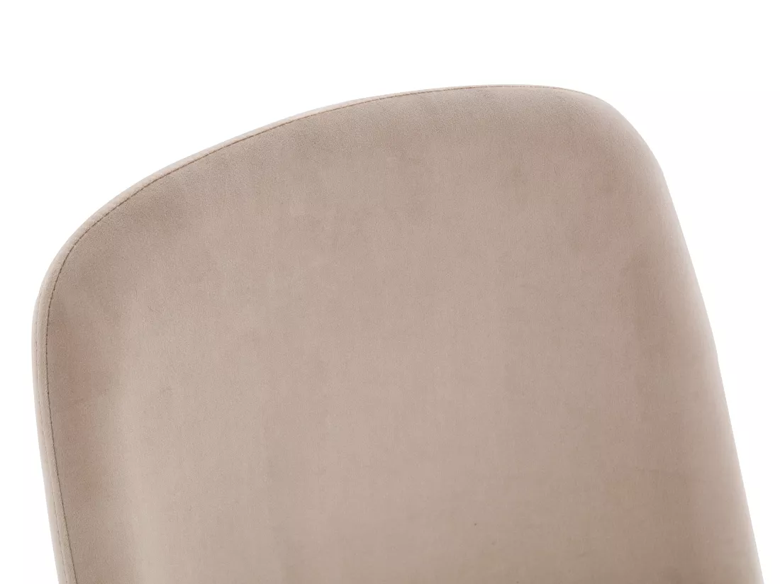 Lot de 2 chaises en velours et métal effet bois - Beige - MINAGRI