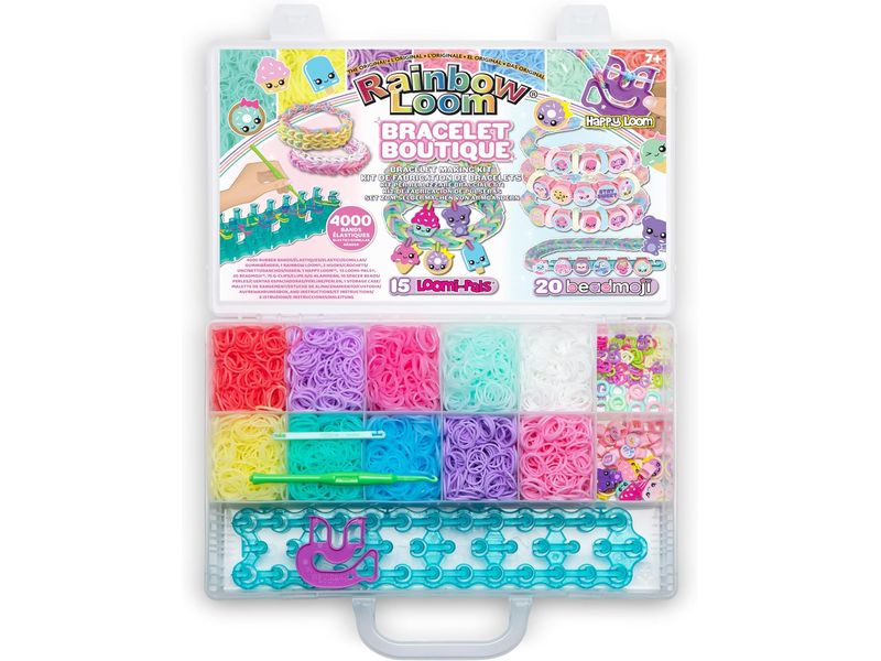 BANDAI Rainbow Loom Bracelet Boutique Set Armbandherstellung mit 4000 Gummibändern