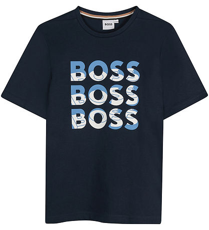 BOSS T-Shirt - Navy m. Print
