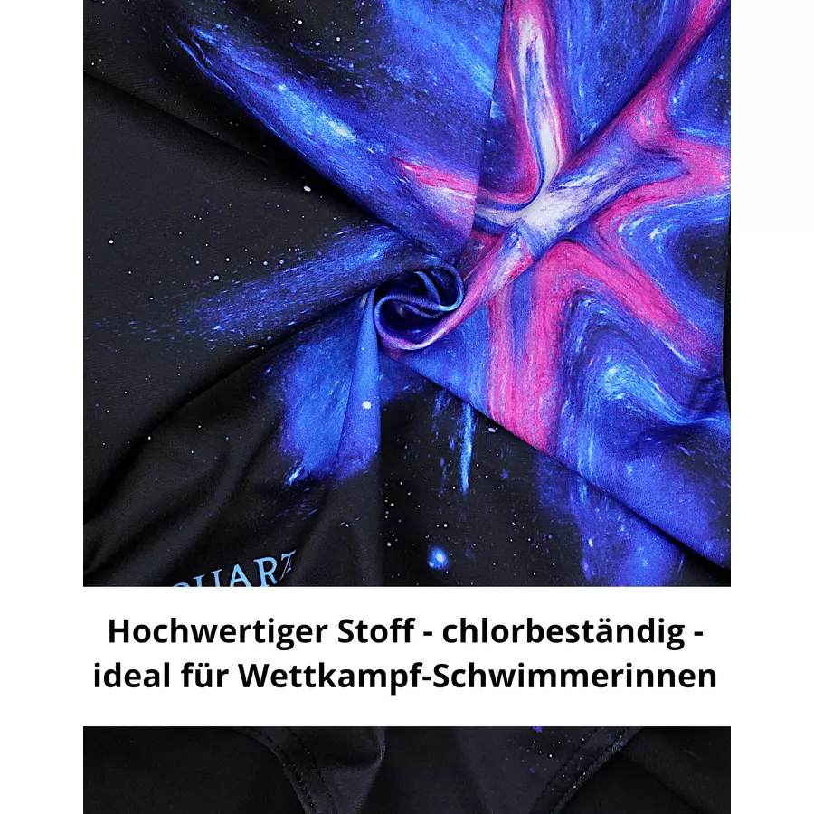 Aquarti Mädchen Badeanzug Chlorresistent Muscleback Wassersport schwarzblau