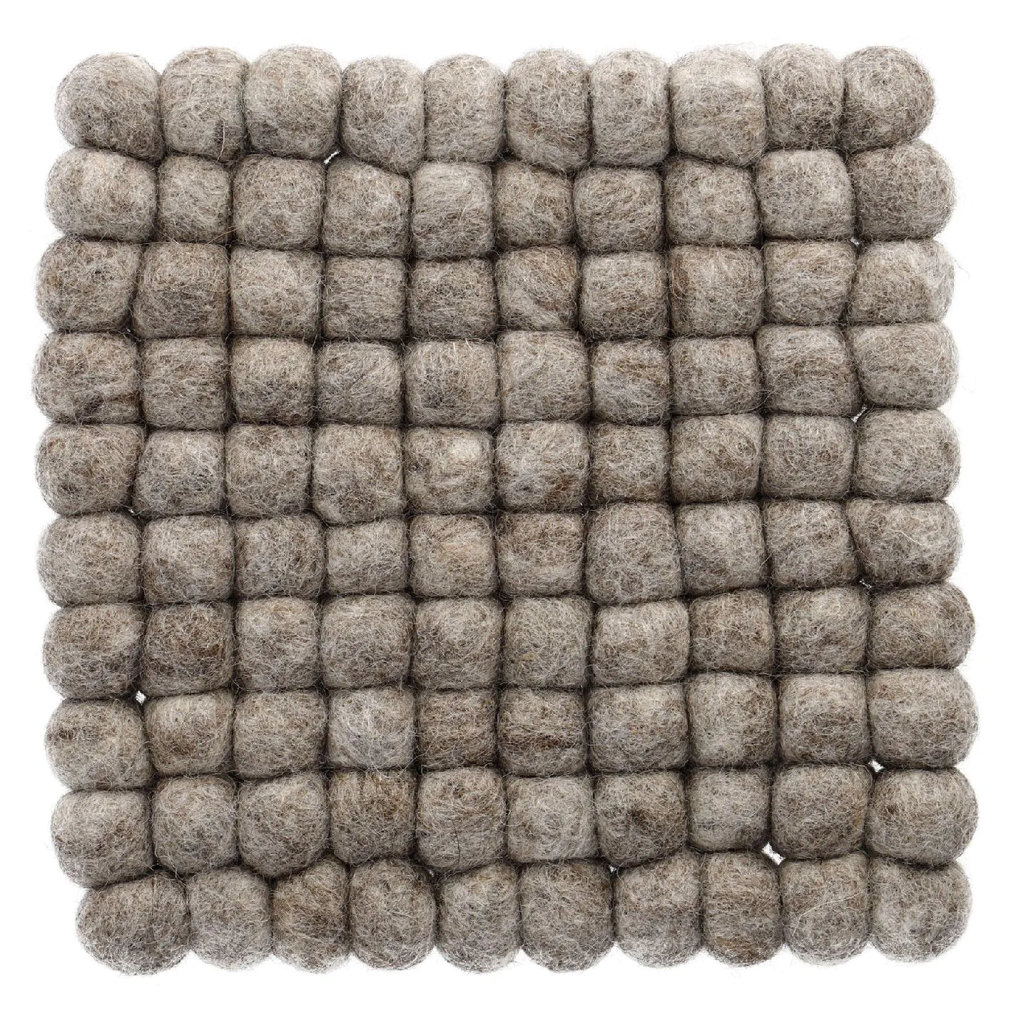 Untersetzer Filzkugeln, eckig, uni helltaupe, 18 cm