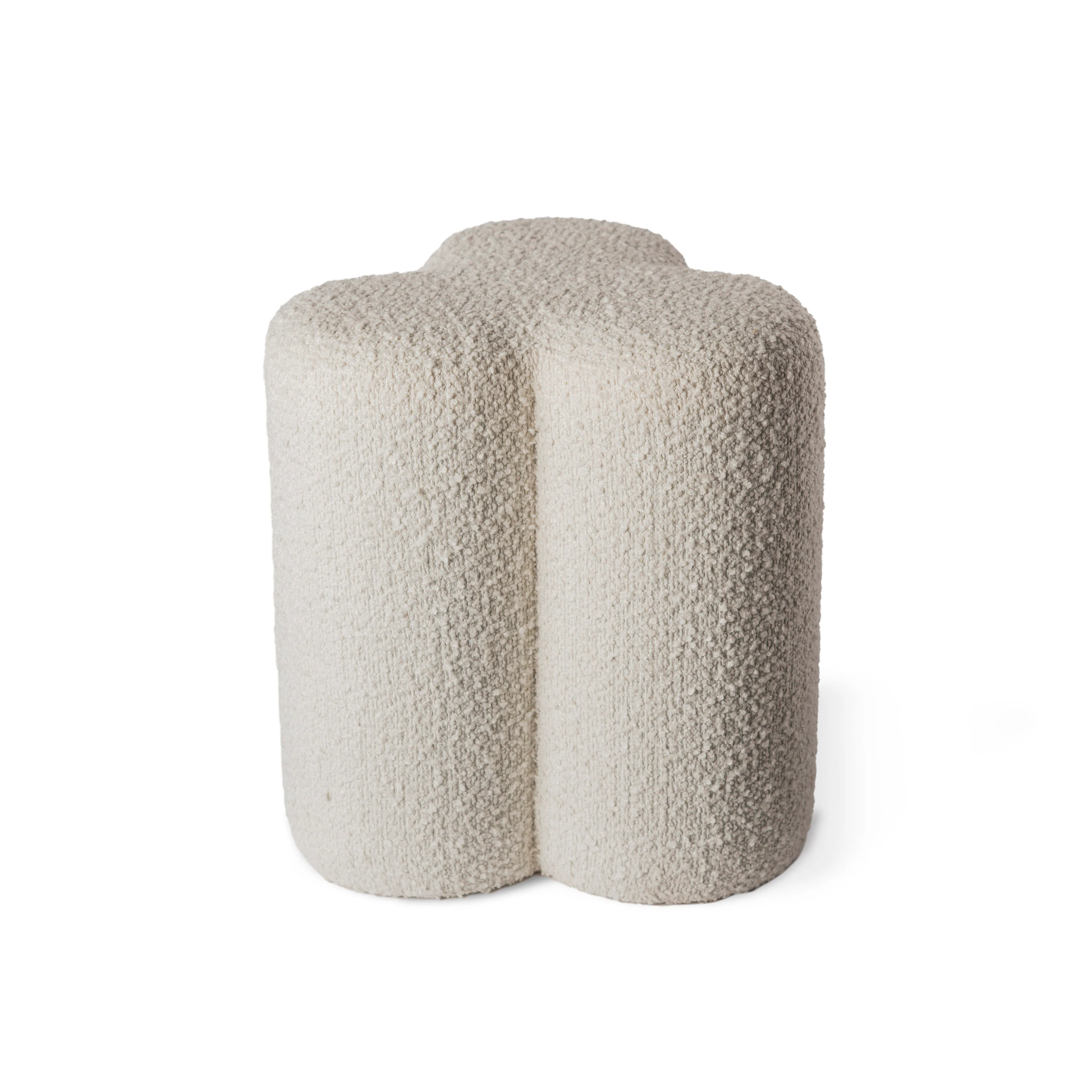 CLOVER - Pouf tissu | Blanc
