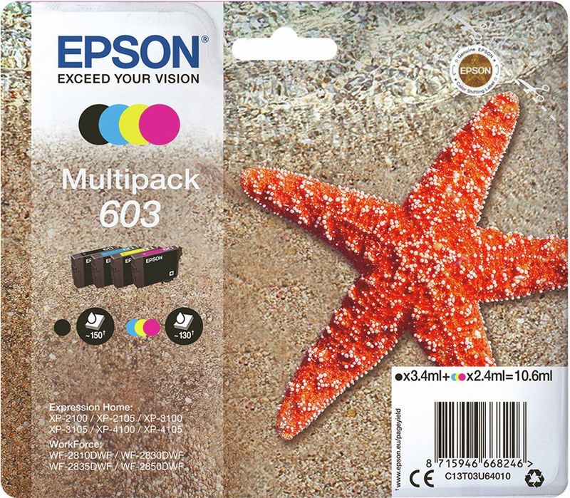 Epson C13T03U64010 inktcartridge 1 stuk(s) Origineel Normaal rendement Zwart, Cyaan, Magenta, Geel