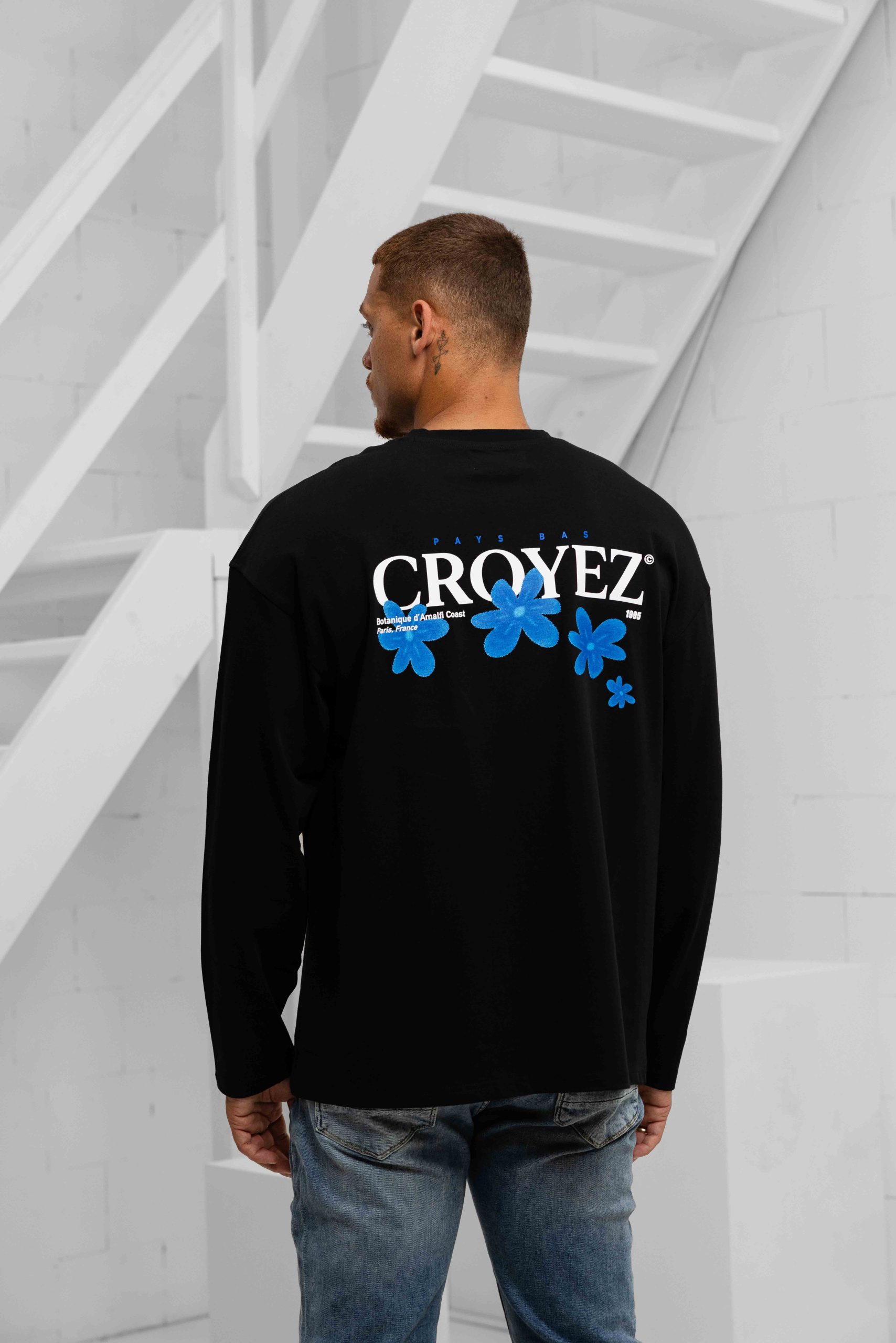 Croyez Botanique Longsleeve T-Shirt Heren Zwart