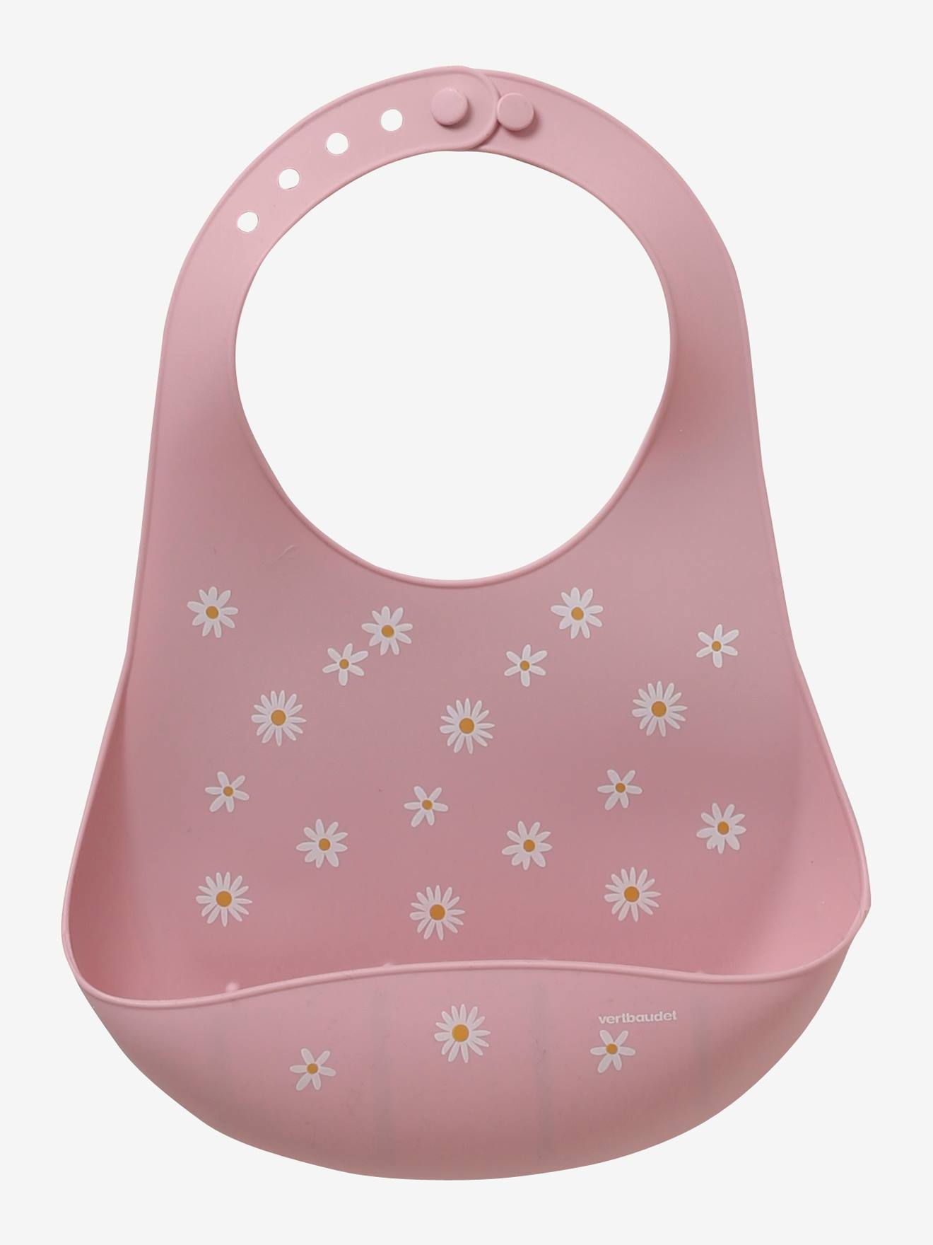 Babador com almofada de recuperação de silicone, estampa branca clara