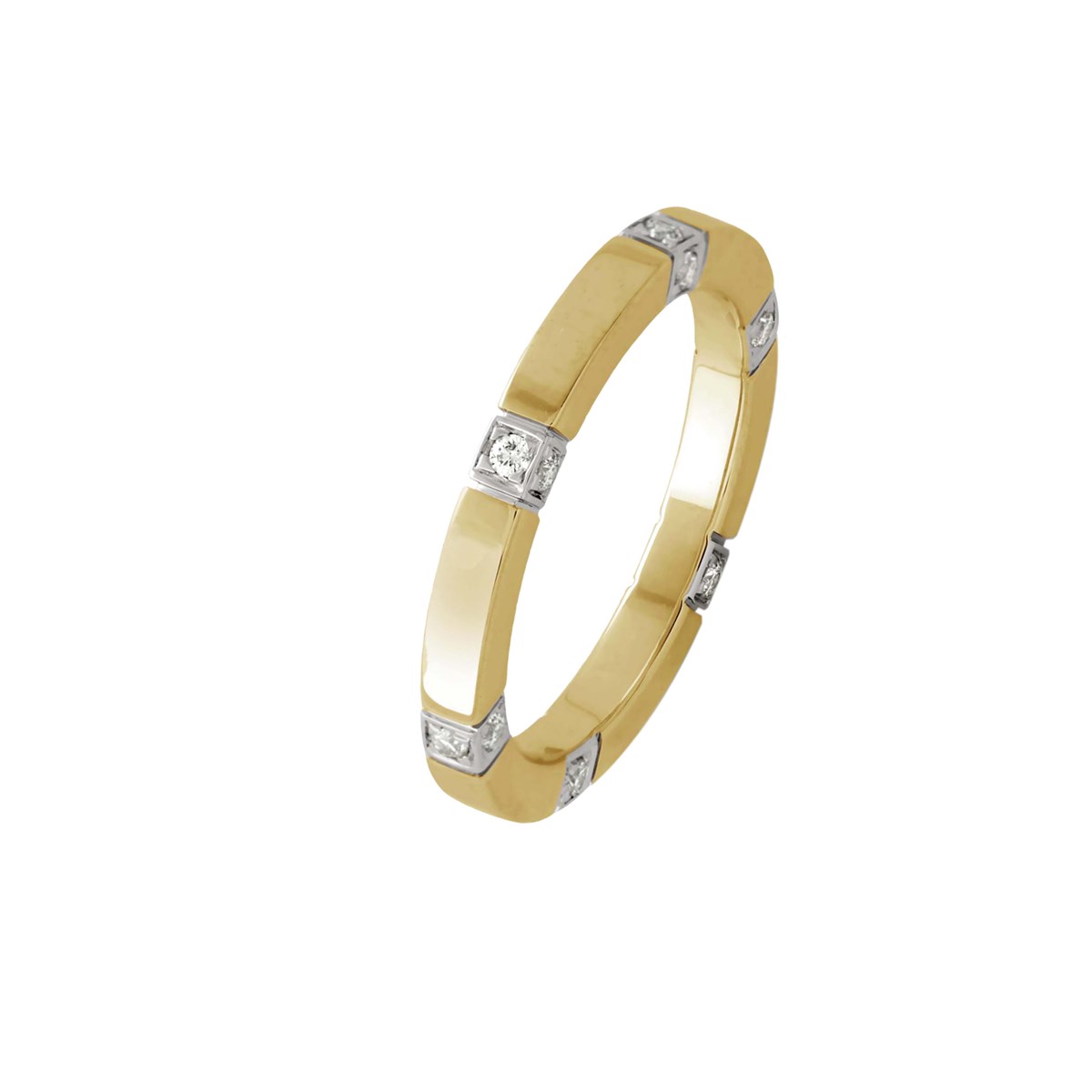 Bague cube 'Forever Diamond Cube' en or jaune 9K - Aï Shiteru
