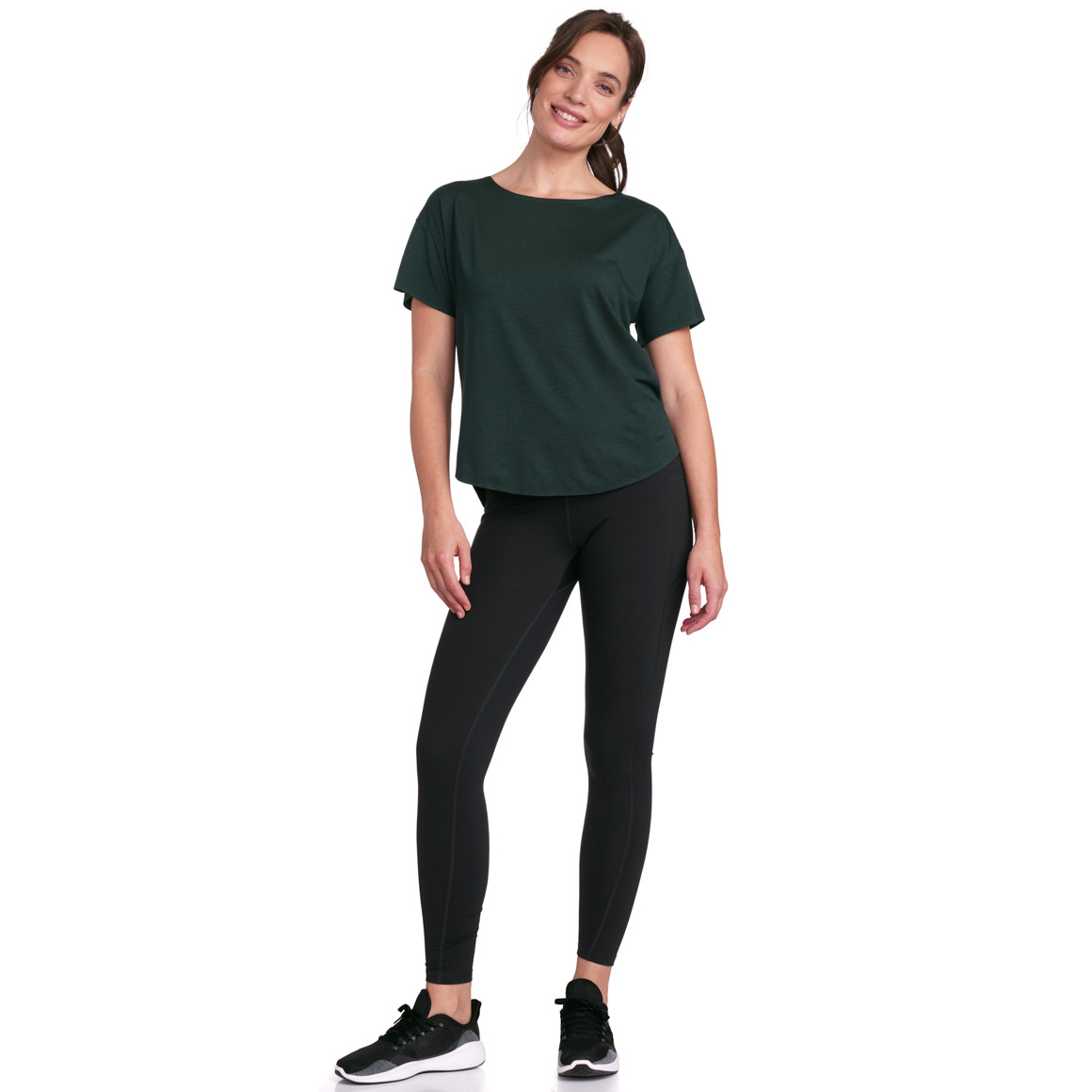 Gina Sports Damen Sport T-Shirt unifarben dunkelgrün