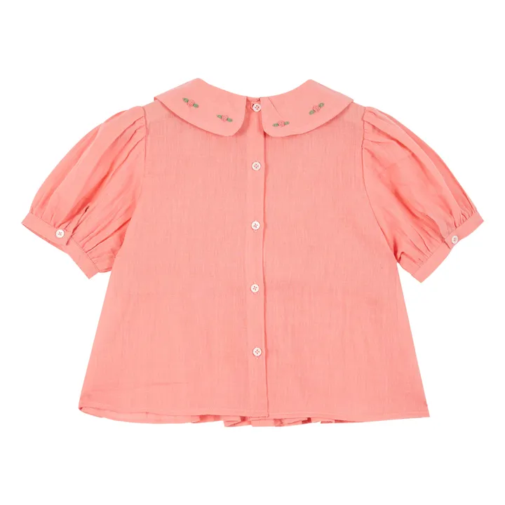 Emile et Ida Blouse Smockée Brodée | Rose