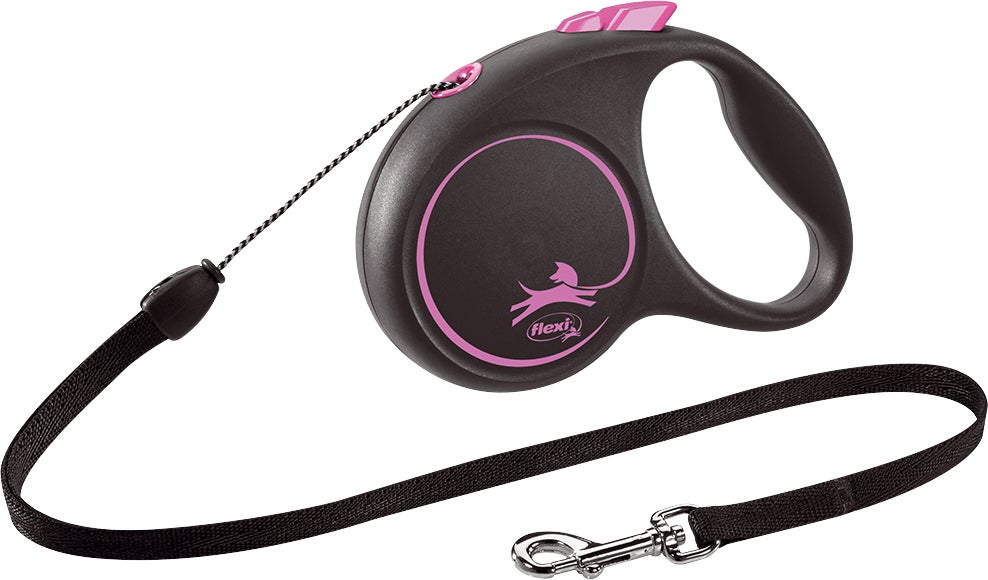 Flexi rollijn Black Design koord S roze 5 m