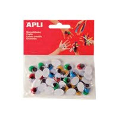 Apli - 100 yeux mobiles adhésifs - coloris assortis