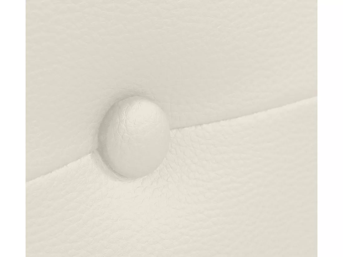 DHOME Tête de lit similicuir avec Boutons 160x105cm avec pieds Lits 150/160 - Blanc Osseux