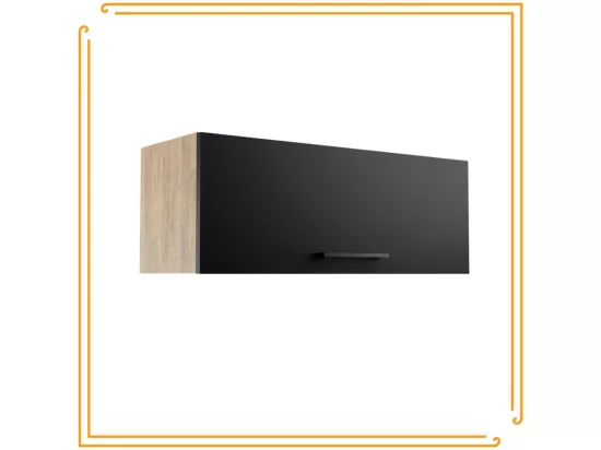 Armoire de salle de bain suspendue horizontale de 80 cm Pawlacz en chêne Craft noir