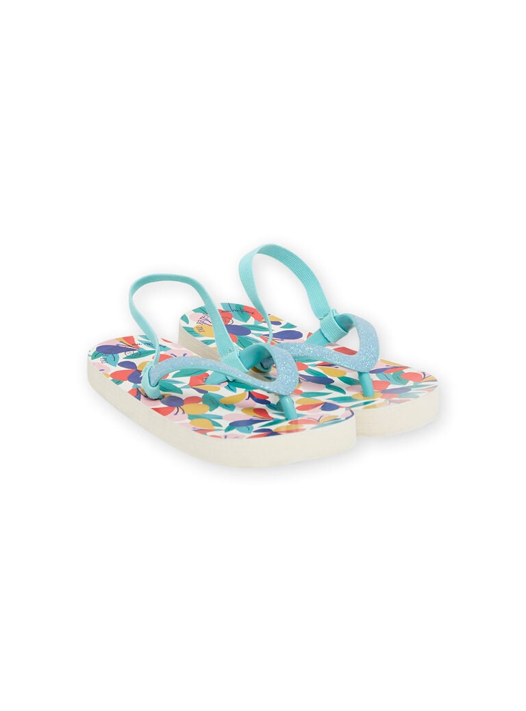 Tongs multicolores à imprimé fleuri enfant fille