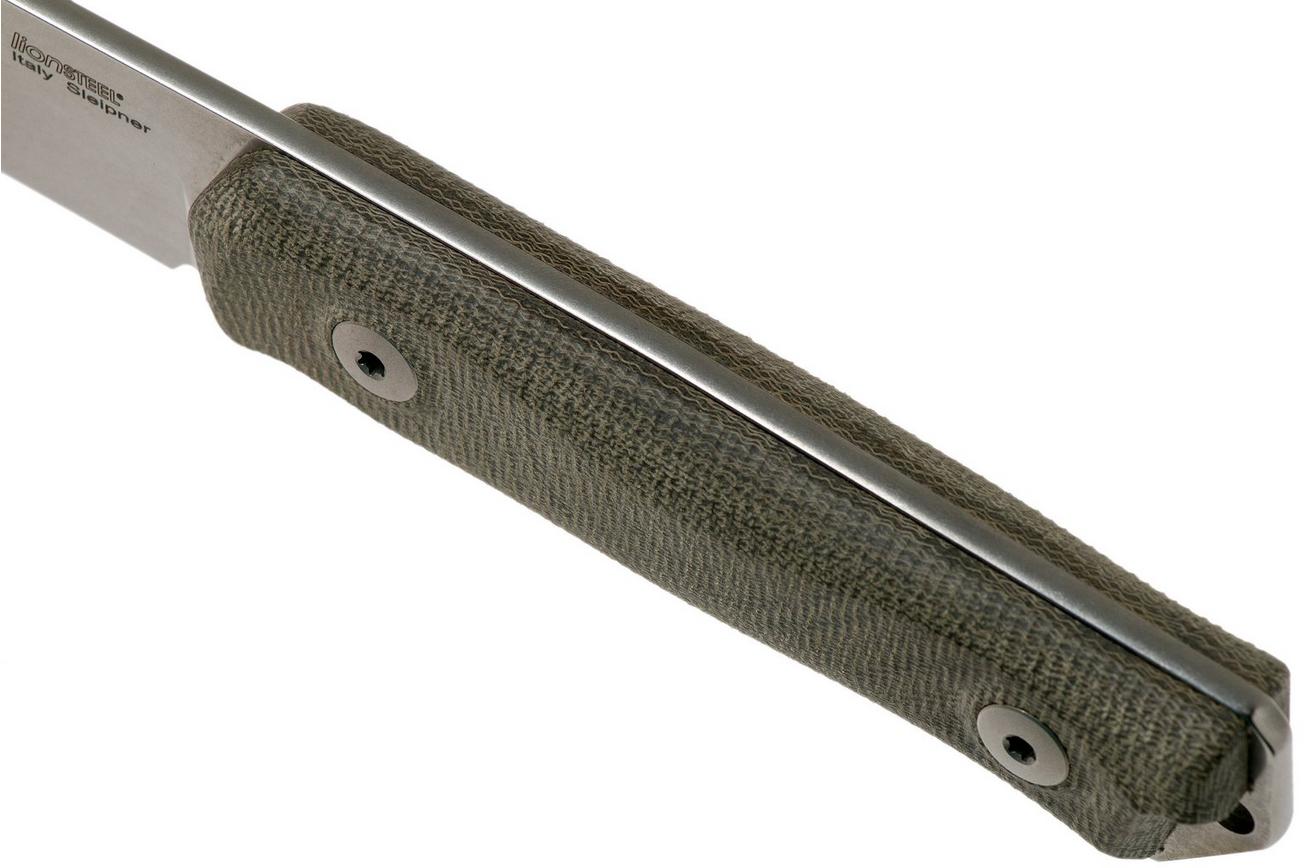 LionSteel B41 Green Canvas Micarta G10 B41-CVG bushcraftmes