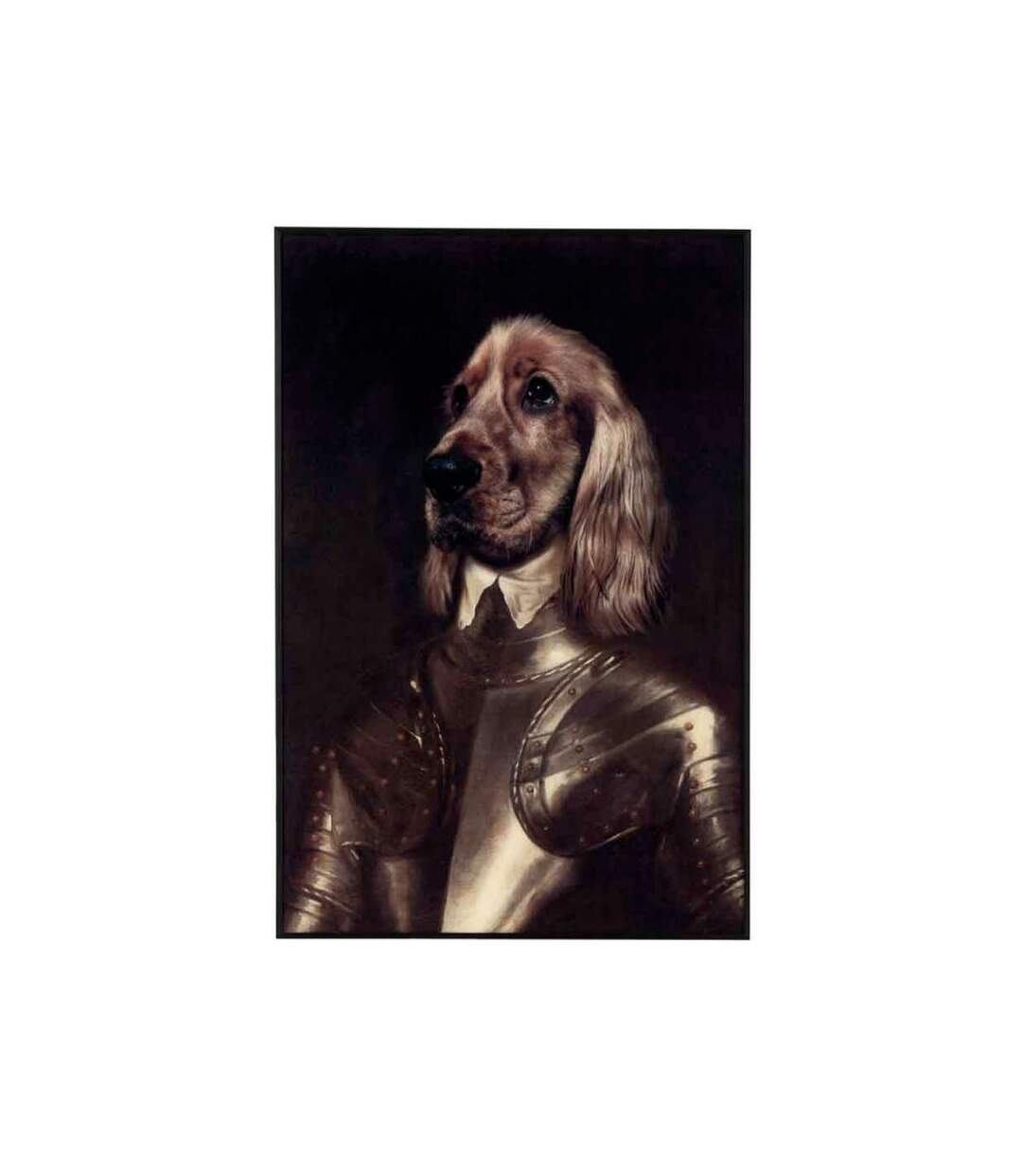 Paris Prix - Cadre Photo Déco chien Habillé 59x90cm Marron