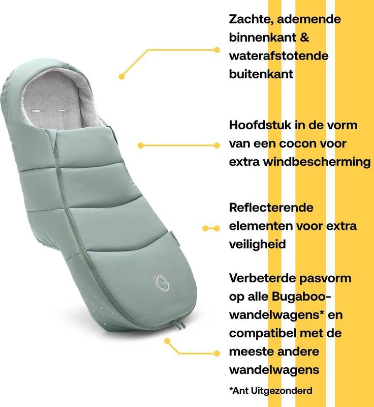 Bugaboo Voetenzak, All season en Waterdicht, Warm en Ademend Behaaglijke Voetenzak in Pine Green