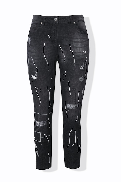 Jeans, Slim Fit, Farbspritzer, 5-Pocket
