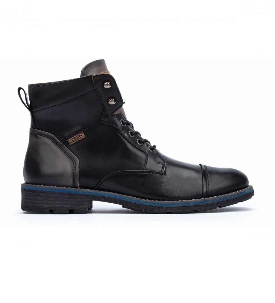 Botas de tornozelo Pikolinos York M2M-8170 em couro preto