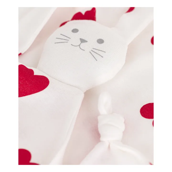 Petit Bateau Doudou Madine Lapin Cœurs | Blanc