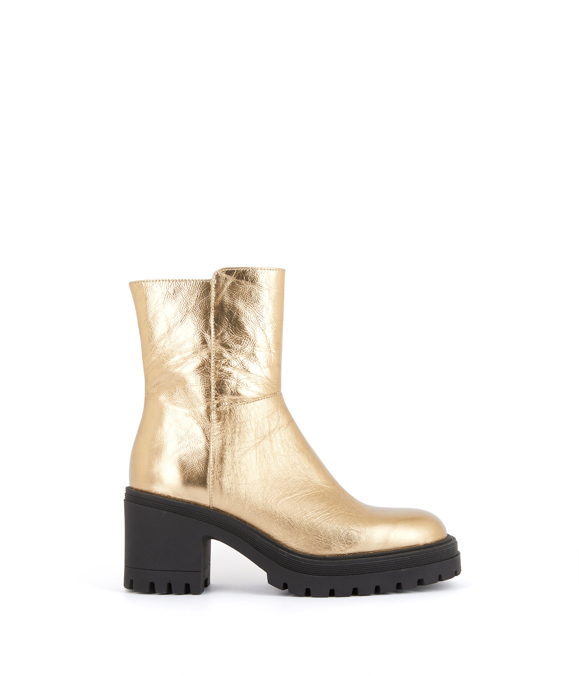 Boots dorées crantées Alexie