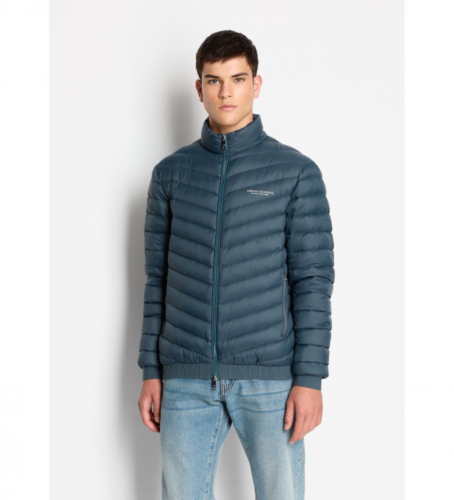 Casaco de penas azul da Armani Exchange