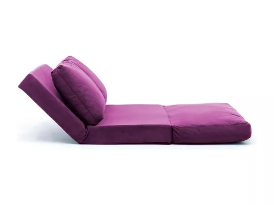 Fauteuil convertible multipositions velours Talya-Couleur Violet-2 places