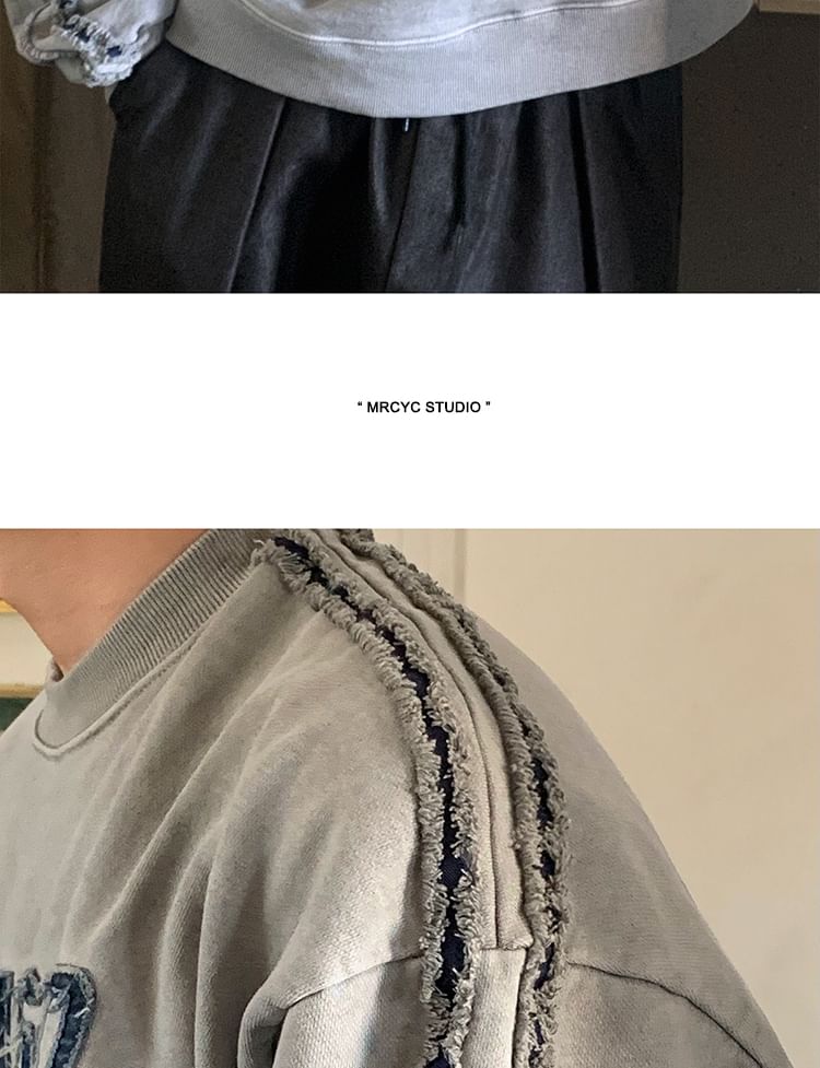 MRCYC - Sweatshirt met ronde hals en geborduurde letters in distressed-stijl