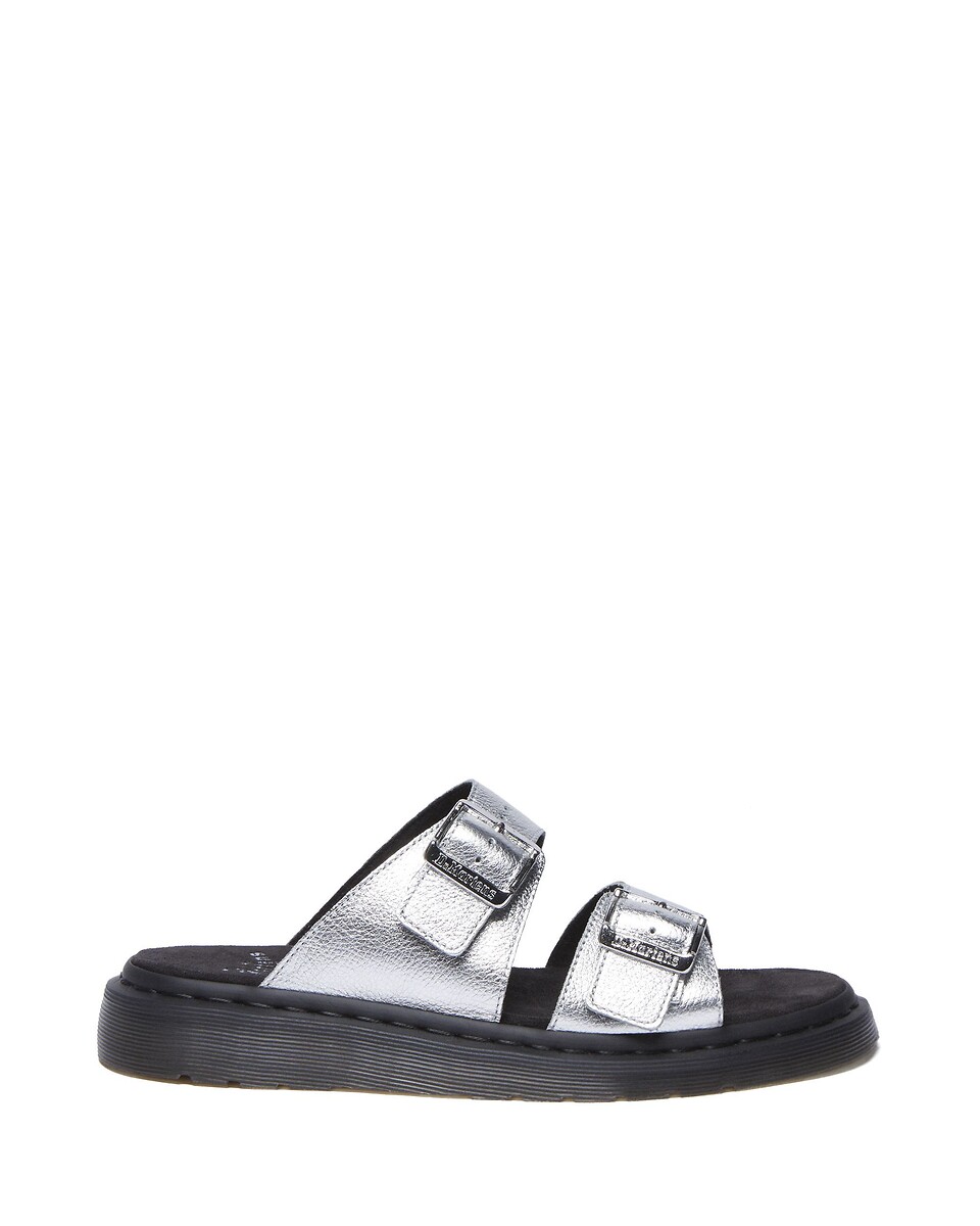 DR. MARTENS<br>Mules de couro Josef Slide Prata Metálico