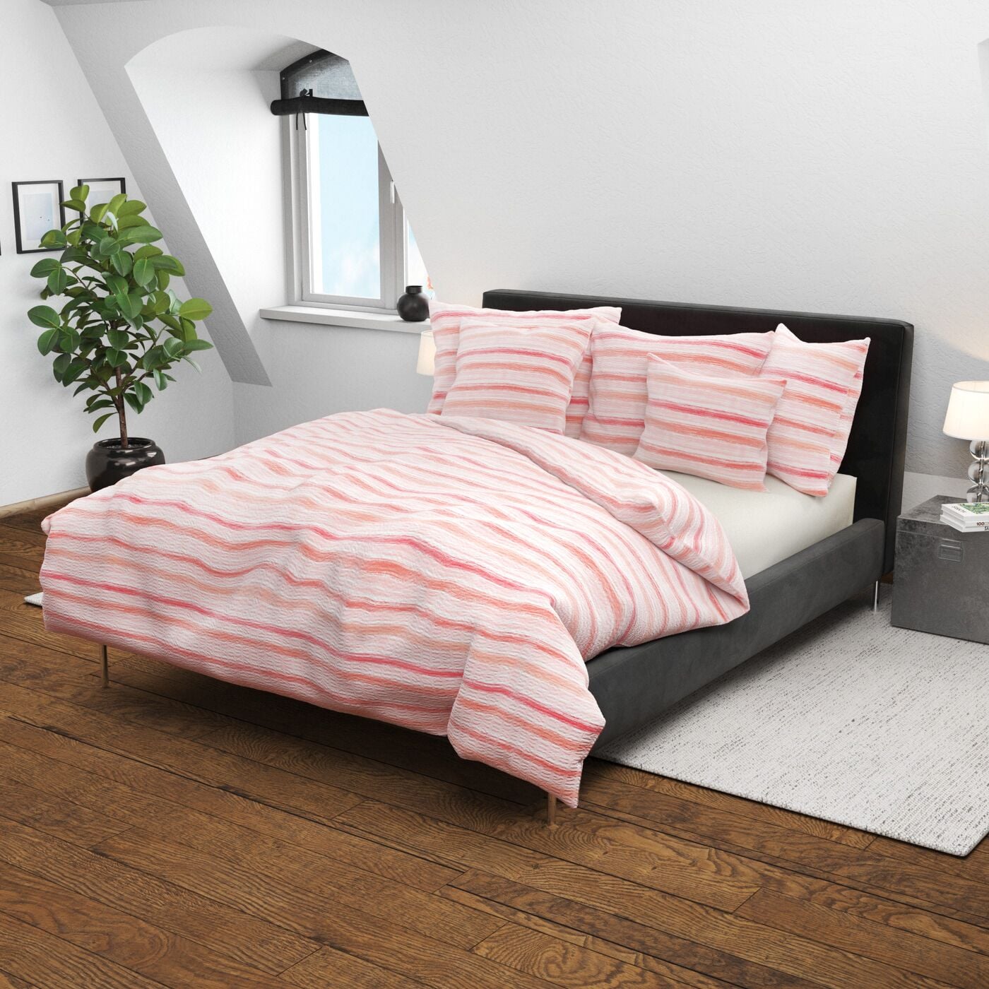 Home FashionSeersucker Bettwäsche «Stripe»