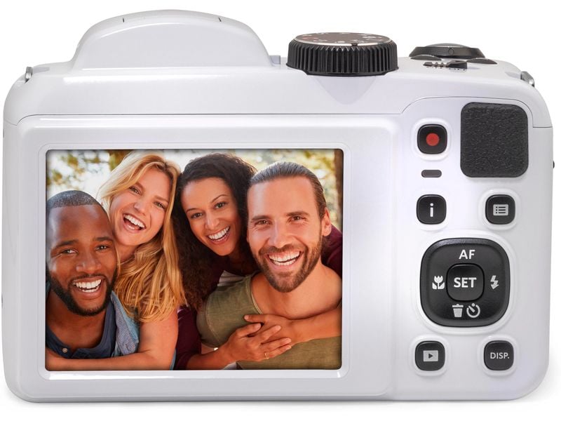 Kodak Fotokamera Pixpro Astra Zoom AZ255 – Weiss Vielseitige, kompakte Kamera für Foto- und Filmaufnahmen