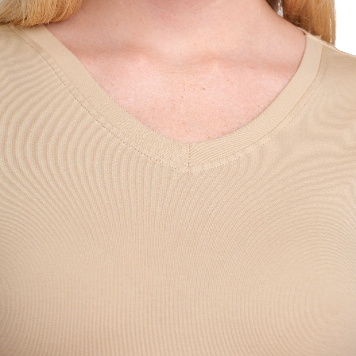 Gina Benotti Damen T-Shirt mit V-Ausschnitt beige