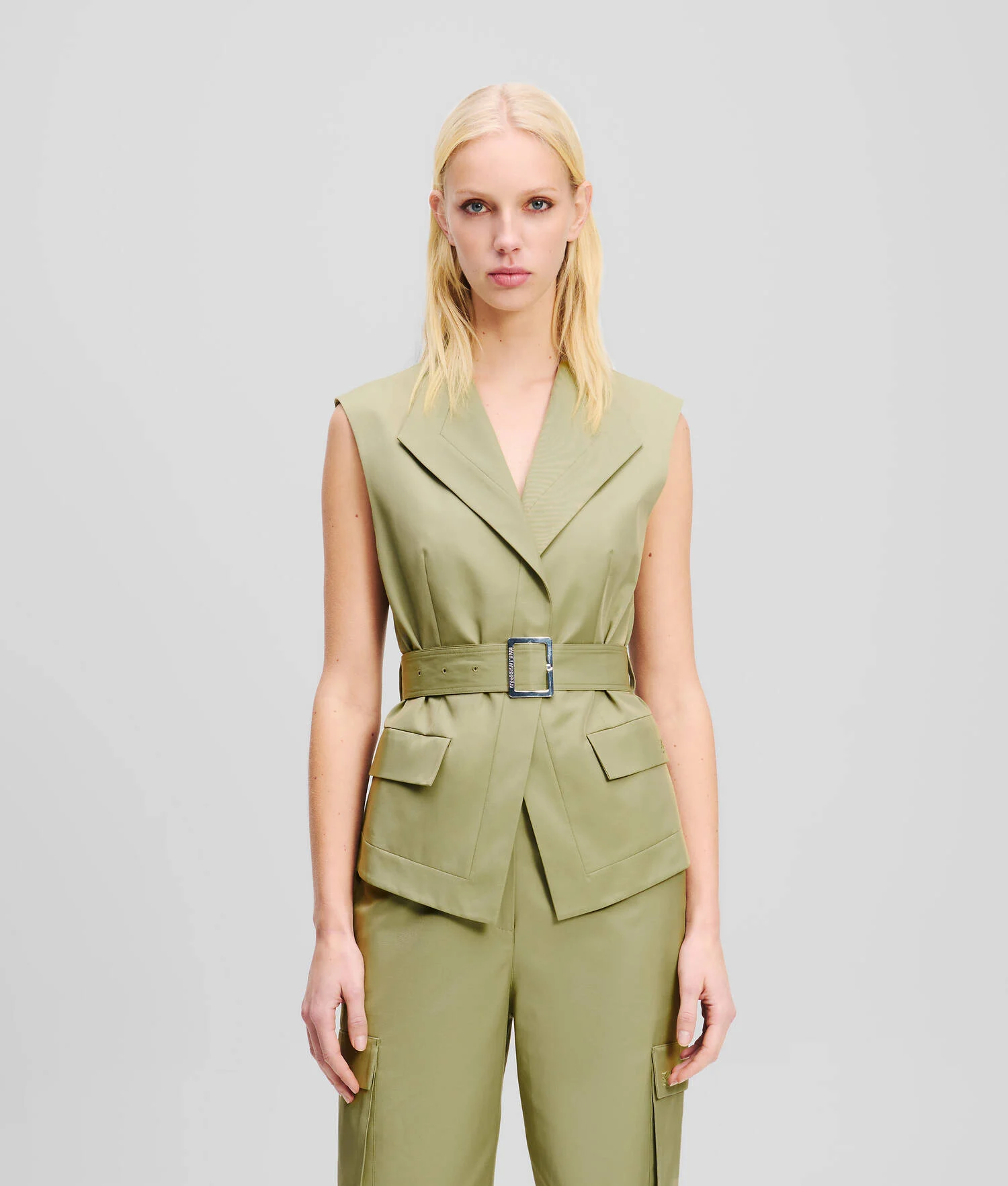 GILET CARGO - Vert d'huile