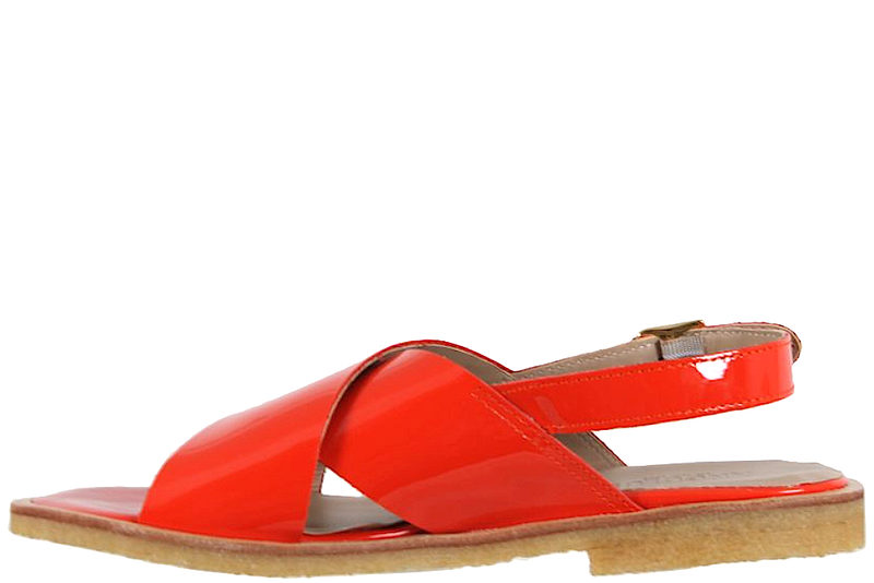 ANGULUS SANDAL I KORALRØDT LAKSKIND