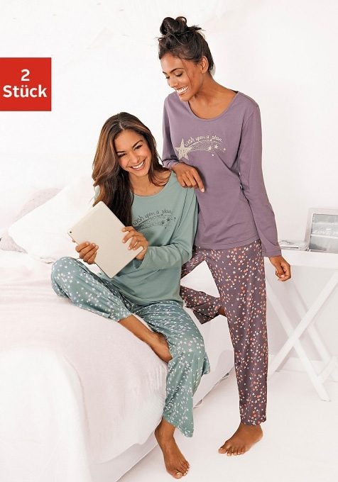 Vivance Dreams Pyjama, 4 Stk. mit Sternenprint