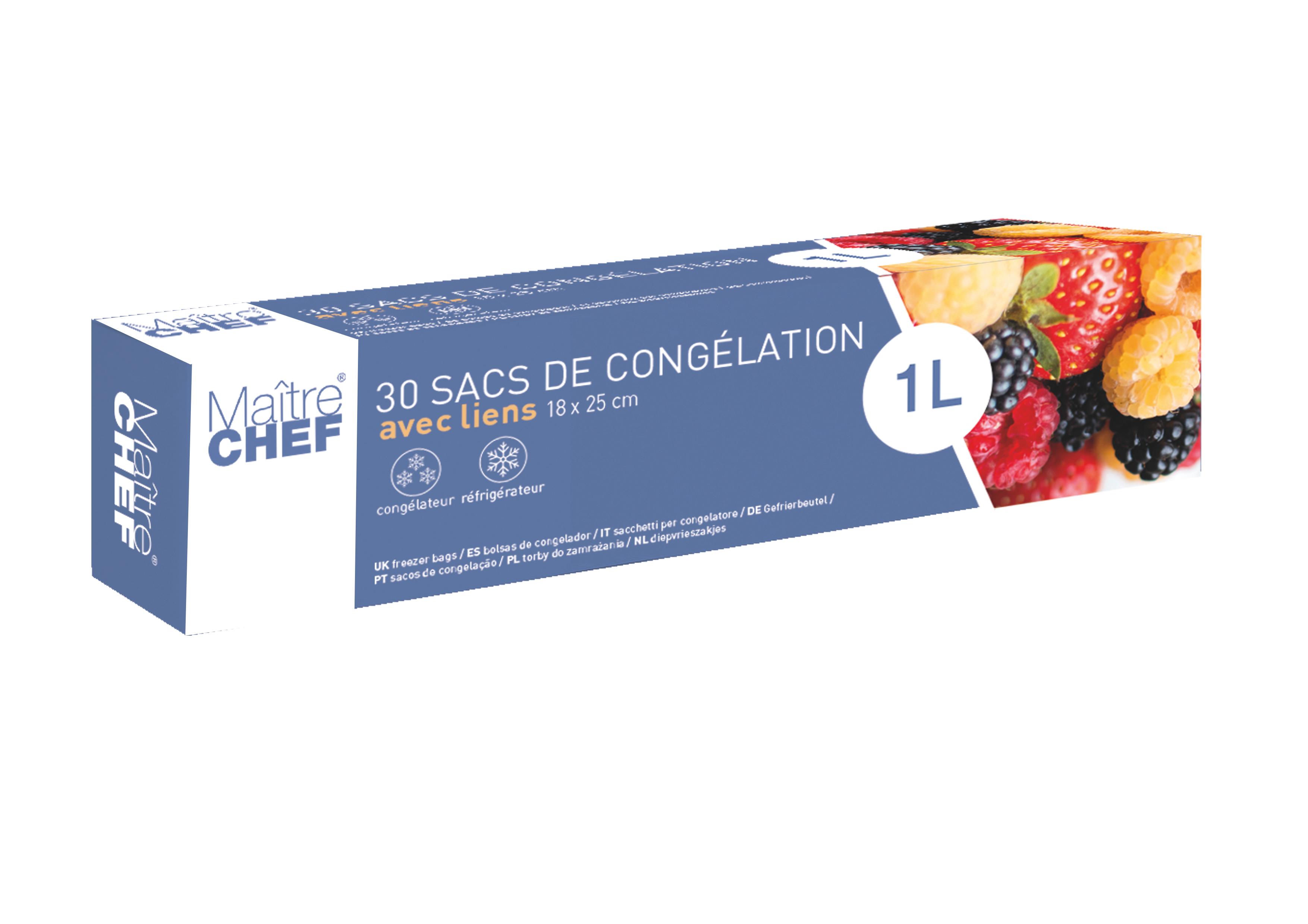 30 SACHETS CONGELATION 1L 18X25CM