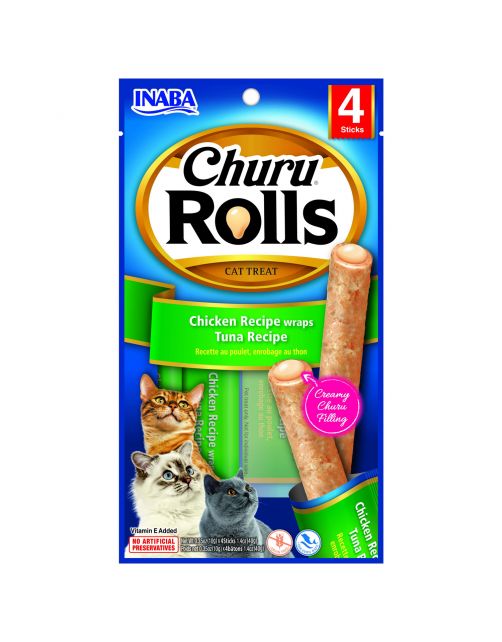 Inaba Churu Rolls - Kattensnack - Kip Tonijn 58 g