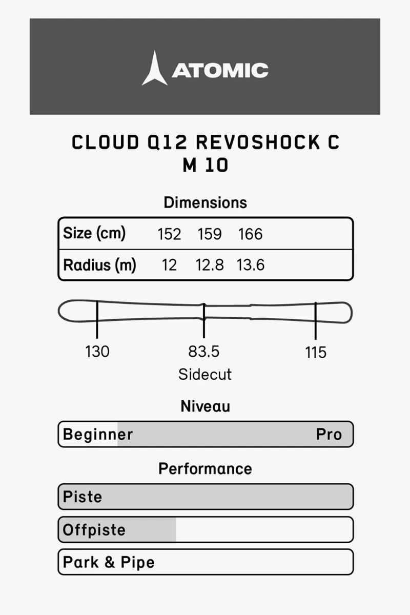 ATOMIC Cloud Q12 Revoshock C Ski Set 2324